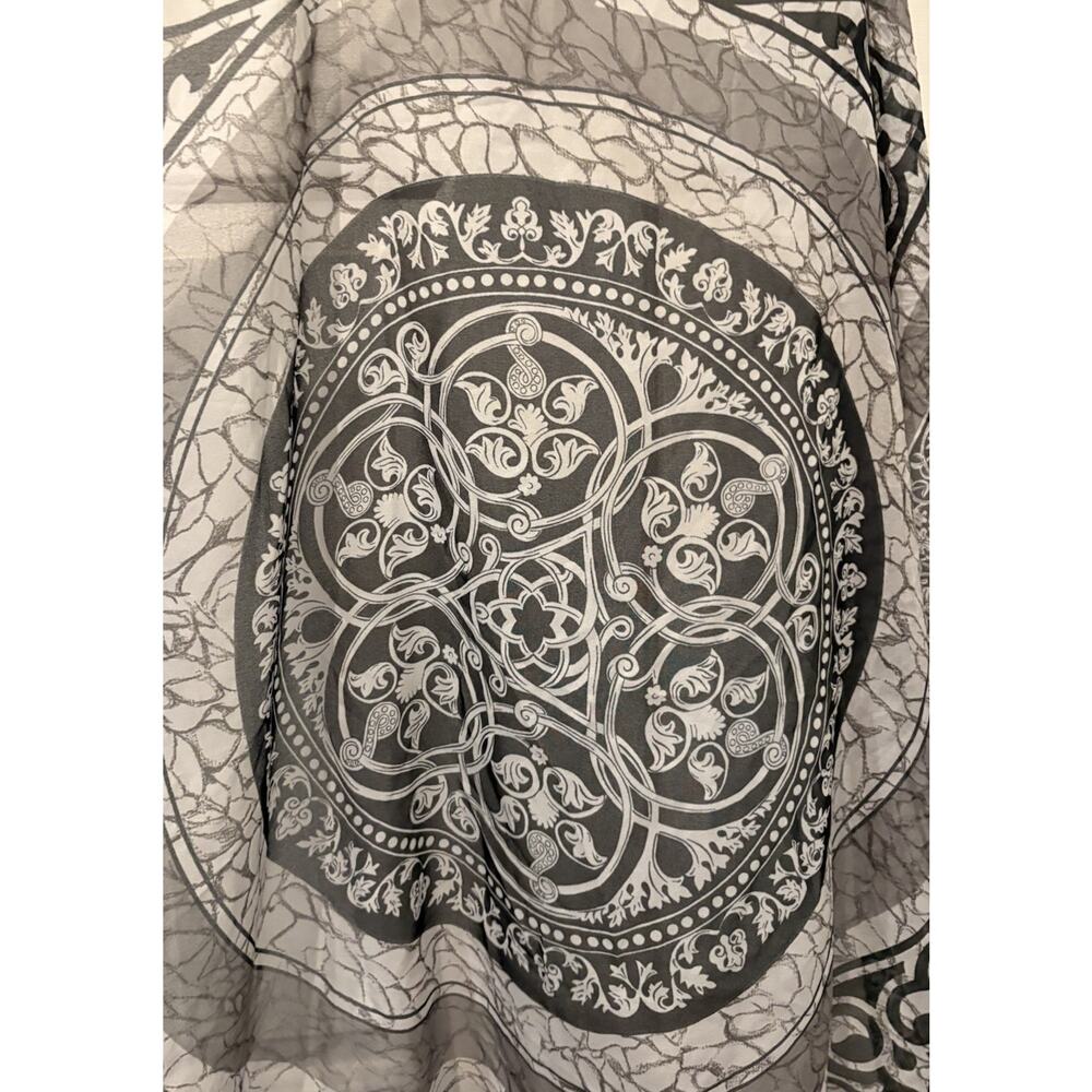 The Art Of The Scarf-Made In Italy-Polyester 34” Tie Rack-Black-Gray-White